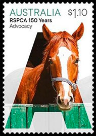 150th anniversary of the Royal Society To Prevent Cruelty To Animals (RSPCA). Postage stamps of Australia.