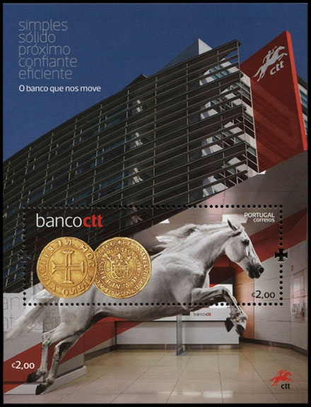 Запуск Банка CTT. Почтовые марки Португалии.