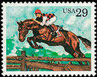 Спортивные лошади. Почтовые марки США