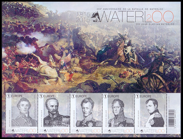 200-летие битвы при Ватерлоо (1815-2015). Почтовые марки Бельгия 2015-06-01 12:00:00