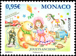 Европа 2015. Старые игрушки. Почтовые марки Монако.