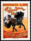 44th International Circus Festival in Monte Carlo. Postage stamps of Monaco