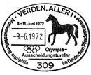 Olympic qualifying tournament. Equiphila exhibition at the German Horse Museum. Postmarks of Germany. Federal Republic
