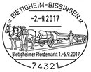 Конная ярмарка в Битигхайм-Биссингене. Штемпеля Германия. ФРГ 02.09.2017