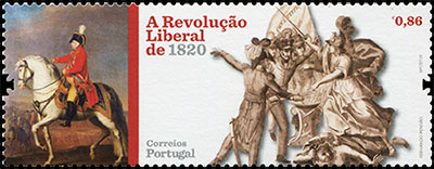 The Liberal Revolution of 1820. Postage stamps of Portugal.