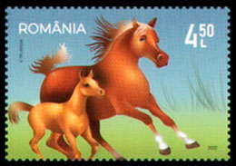 Horses. Postage stamps of Romania.