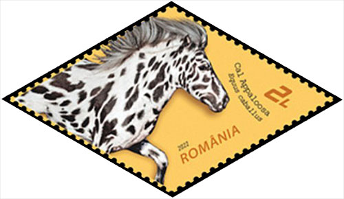 Dalmatian-type animals. Postage stamps of Romania.