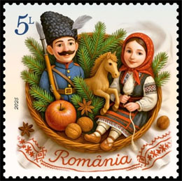 Рождество. Почтовые марки Румынии.