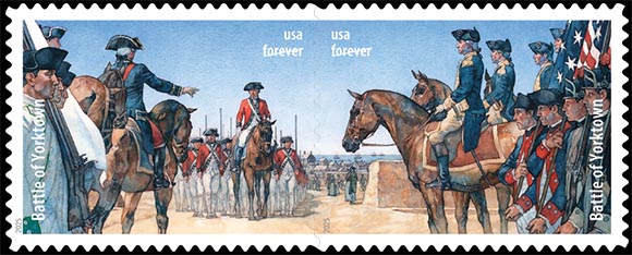 Battlefields of the American Revolution. Postage stamps of USA.