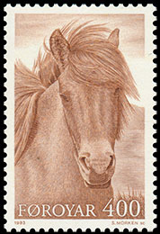 Horses. Postage stamps of Denmark. Faroe Islands.