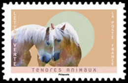 Tender Animals. Postage stamps of France.