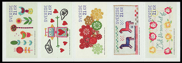 The power of handicrafts. Postage stamps of Sweden.