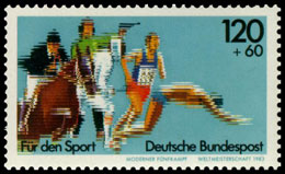 Спорт. Помощь спорту. Почтовые марки Германии. ФРГ.