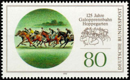 125th Anniversary of Hoppegarten Racecourse. Postage stamps of Germany. Federal Republic.