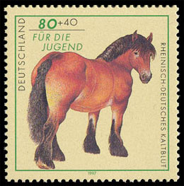 Horses. For the youth. Postage stamps of Germany. Federal Republic.