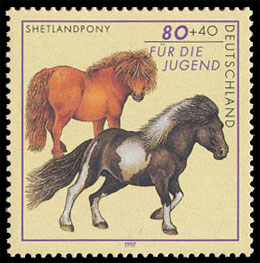 Horses. For the youth. Postage stamps of Germany. Federal Republic.