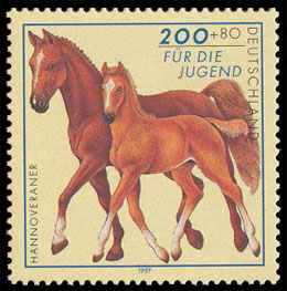 Horses. For the youth. Postage stamps of Germany. Federal Republic.