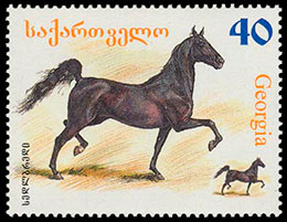 Породы лошадей. Почтовые марки Грузия 1998-12-22 12:00:00