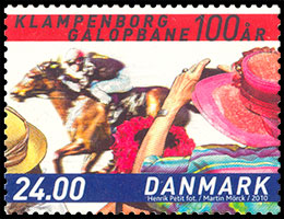 100 years of Klampenborg Racecourse . Postage stamps of Denmark.