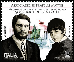 50 years of Primavalle massacre. Postage stamps of Italy.