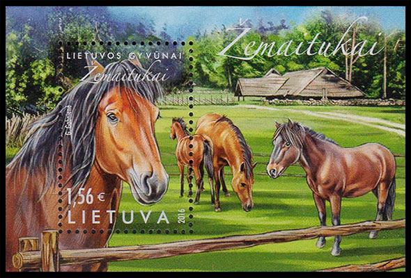 Horses of Lithuanian. Breed Zematiukai. Postage stamps of Lithuania 2016-06-25 12:00:00