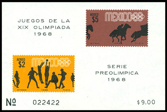 Olympic Games in Mexico, 1968. Postage stamps of Mexico.