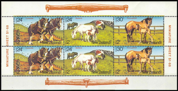 Health 1984. Horse Breeds. Postage stamps of New Zealand.