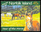 Horses on Norfolk Island. Postage stamps of Norfolk Island
